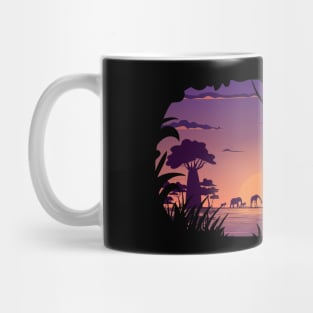 Safari sunset graphic, wild life nature lover, outdoor adventure travel trip novelty, Men Women Mug